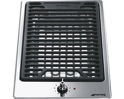 Smeg PGF30B buitenbarbecue & grill 1800 W Electrisch Zwart, Roestvrijstaal