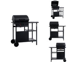 vidaXL Barbecue - Barbecues - Gasbarbecue - Gasbarbecues - Gasbarbecue met 3-laags zijtafel zwart