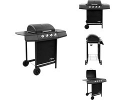 vidaXL Gasbarbecue-grill - Gasbarbecue Grills - Buiten Grill - Buiten Grills - Gasbarbecue-grill met 4 branders zwart