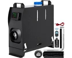 Diesel Heater - Auto Heater - Parkeer Heater - Diesel Heater - 8KW - 12V - Eén Gat voor Stopcontact - met Zwarte LCD Schakelaar - Snel Verwarmende Heater - Zwart