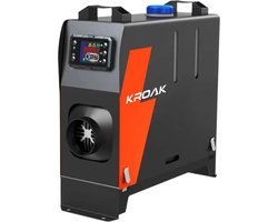 Kroak - Dieselkachel - Elektrische kachel - Kachel en ventilatoren - Benzineluchtkachel - met LCD - 12V - 5KW - BT-type met EU-stekker - Zwart