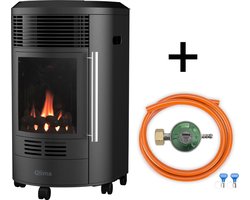 Qlima GH8034 - Mobiele gaskachel - Rolkachel - 3,4 kW Inclusief gasdrukregelaar