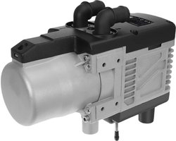 Sunster - Dieselkachel - Elektrische kachel - Kachel en ventilatoren - Benzineluchtkachel - Waterpomp Dieselparkeerautokachel - Grijze controller - 12V - 5KW - Zilver