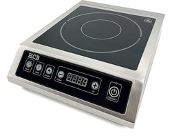 HCB® - Professionele Horeca Inductie kookplaat - 3,5 kW - 230V - Elektrische RVS / INOX kookplaat - 42.5x33x10.5 cm (BxDxH) - 5.20 kg - 9203