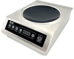 HCB® - Professionele Horeca Inductie kookplaat - wok - 3,5 kW - 230V - RVS / INOX - 33x42.5x13.5 cm (BxDxH) - 5.80 kg - 9204