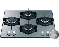 Hotpoint Gaskookplaat | Model FRDD642HA(ICE) | 4 gaspitten | Glascoating | Zwart