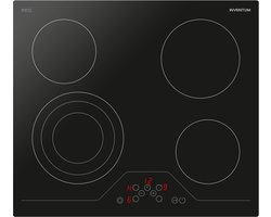 Inventum IKC6031 Inbouw keramische kookplaat - 60 cm - 4 kookzones - 1 triple zone - Boostfunctie - Timer - 2-fase - Randloos - Zwart