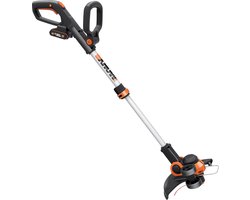 20V Accu-Grastrimmer incl. Li-Ion Accu Laadstation Spoel Veiligheidsbescherming Wiel Randen Snijden - Zwart Zilver Oranje Grastrimmer met accu