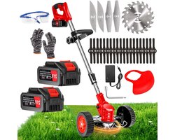 Accu grastrimmer 24 V met 2 accu's en oplader - 3 versnellingen bosmaaier - elektrische bosmaaier voor trimmer tuin Parkside gazon - gazonrandsnijder Grastrimmer met accu