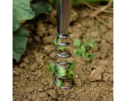 Paardenbloementrekker van roestvrij staal - hoogwaardige paardenbloem verwijderaar met lange essenhouten steel lengte 97 cm