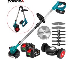 Yofidra Onkruidborstel - Grastrimmer - Elektrische Snoeischaar - 1500Watt - 2 Accu's - Lengte Verstelbaar