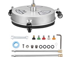 hogedrukreiniger RVS oppervlaktereiniger 3,7L/min oppervlaktereiniger hogedruk φ380mm bestratingsreinigingsapparaat Max.4000PSI terrasreiniger dubbel sproeisysteem 0°/15°/25°/40°/65° spuithoek