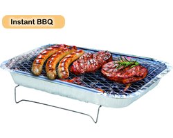 1 stuks wegwerp BBQ - wegwerpbarbecue - gebruiksklaar 600 g kolen - instant barbecue