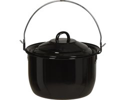 Ambiance Emaille Pan Met Deksel Voor Bbq Ø 20 Cm 3,3 Liter Zwart