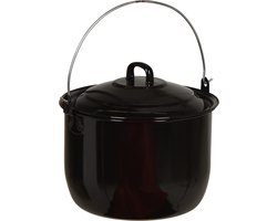 Ambiance Emaille Pan Met Deksel Voor Bbq Ø 24 Cm 6,7 Liter Zwart