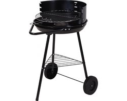 Barbecue - BBQ - Rond - Half open - Verrijdbaar - 41,5x70x41,5cm - Zwart grijs