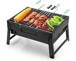 Barbecue, draagbare houtskoolgrills, opvouwbare grillwagen, outdoor tafelgrills, draagbare picnikgrill