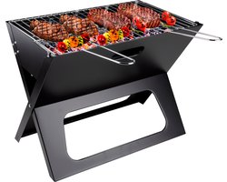 BBQ Collection Tafel BBQ Houtskool - Camping BBQ - Opvouwbare en Draagbare Barbeque - Barbecue met Losse Vuurschaal en Grillrooster - 46 x 36,5 x 28 cm