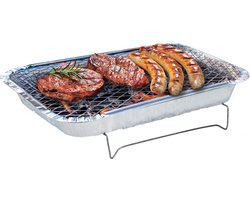 BBQ Collection Wegwerp BBQ - Houtskool Barbecue - Mini Tafel BBQ voor Camping of Picknick - 31x 24 x 4,8 CM