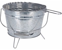 BBQ Emmer - Houtskool Tafelmodel met Grill  - Ø33 x 15 cm - Metaal