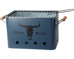 Bbq Grill King Houtskoolbarbecue 33,5 X 22 Cm Matblauw