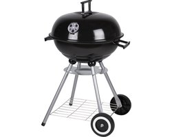 BBQ - Houtskoolbarbecue - Kogelbarbecue 45 x 70 centimeter - Ronde Barbecue - Barbecue op Wielen - Zwart - Metaal