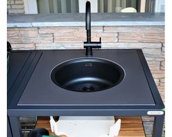 Big Green Egg Dekton Insert Zwart met kraan en wasbak