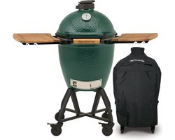 Big Green Egg Large - met intEGGrated onderstel, acacia zijplankjes en hoes