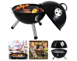 Cheqo® Luxe Kogelbarbecue - Houtskool BBQ - Houtskoolbarbecue - Ø31cm - Zwart