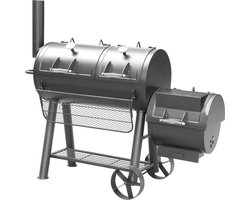 El Fuego Minnesota - Smoker Barbecue - Smokerbbq - Houtskool - Smoker - Gietijzer - 153 kg - Grilloppervlak 99x49 cm + 44x44 cm - Kleur zwart