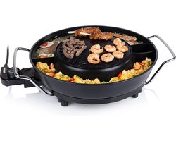 Elektrische Kookpot en Koreaanse Grill Set - Hot pot en grill - Vier-in-één - Voor vier personen - Elektrische barbecue - 9131 model