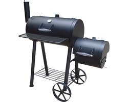 Fire Beam Houtskool Barbecue - Grilloppervlak (LxB) 35 x 66 cm - Smoker - Zwart