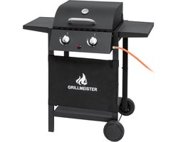 Gas bbq barbecue- met zijbrander- tafelmodel-zwart-met wielen-hoge kwaliteit