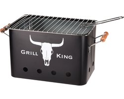 Grill King Houtskoolbarbecue Rechthoek - Mat Zwart - 32x20x20 cm