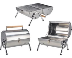 HI Houtskool Barbecue - Tafelbarbecue - RVS - Zilver