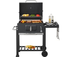 Houtskool BBQ Arnad met deksel 105x114x47,5 cm zwart casa.pro