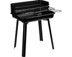 Houtskool BBQ - Mini Barbecue - 36x31xH45 cm - grillrooster 33x26 cm - Windscherm