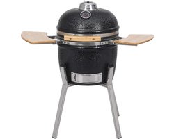 Kamado grill houtskoolbarbecue 76cm, keramisch, kleur zwart