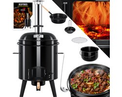 KESSER® Smoker Barbecue voor Goulash Grill - Kookpot met Grillfunctie 17 Liter Ketel - Houtskoolgrill Pan - Zwart