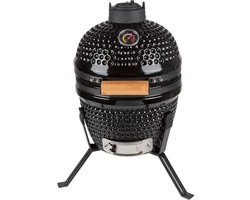 Komado Houtskoolbarbecue - 26,5 cm - Zwart - keramisch - Kamadobarbecues - thermometer - Hittebestendig keramiek - Vuurvaste binnenkant - ei model - Egg -barbecue - bbq