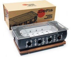 Konro Grill - Japanse BBQ Grill - Shichirin BBQ - Houtskoolbarbecue - Keramisch Japanese Yakitori Grill - Hibachi Kookoppervlak 36x18cm