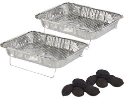 La Dehesa Eenmalig gebruik wegwerp BBQ/Barbeque grills - 2x - 31 x 23 x 6 cm