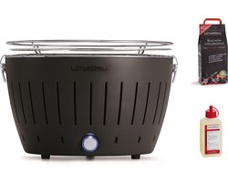 LotusGrill Classic Tafelbarbecue combi set 2,5kg houtskool - Antraciet