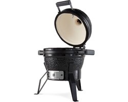 Maxima Premium Kamado BBQ 13 inch Ø 33 cm - Houtskoolbarbecue - Grillen, Roken, Bakken, Stomen - Kooktoestel - Egg Barbecue Zwart