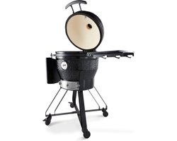 Maxima Premium Kamado BBQ 22 inch Ø 56 cm - Houtskoolbarbecue - Grillen, Roken, Bakken, Stomen - Kooktoestel - Egg Barbecue Zwart - 100 cm hoog