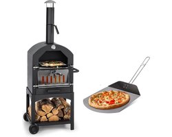 MaxxGarden Pizza oven buiten - Houtgestookte Pizza oven - Houtskool Barbecue - Pizza BBQ Smoker - 45 x 65 x 158cm