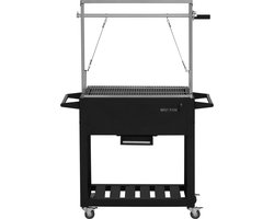 Mustang Outdoorgrill Patagonië in hoogte verstelbare barbecue - Zwart - Outdoorgrill - Houtskoolgrill - 39.8 kg - Grilloppervlak 70x43,5 cm