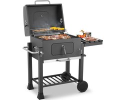 Mygroot - Houtskoolgrill met opvouwbare bijzettafel - Robuuste BBQ-grill - Perfect voor buitenpicknicks - Patiotuin en achtertuingrillen