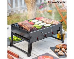 Opvouwbare BBQ -Draagbare opvouwbare grill met rooster -Portable Vouw Barbecue - Festival BBQ - Camping - Tafel - Zomer - Rechthoekig  - Zwart