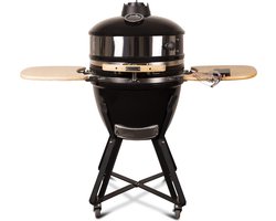 Patton - Kamado 21" - Meat & Pizza edition - Premium Black - Keramische barbecue - incl. Bluetooth  kerntemperatuurmeter - LED verlichting - Large - Compleet - Zwart